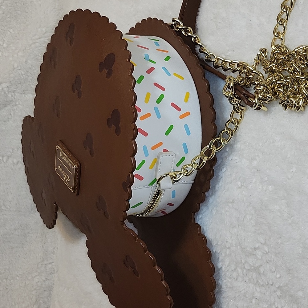 Loungefly Disney Mickey Mouse Ice Cream Sandwich Crossbody Bag - Picture 12 of 16